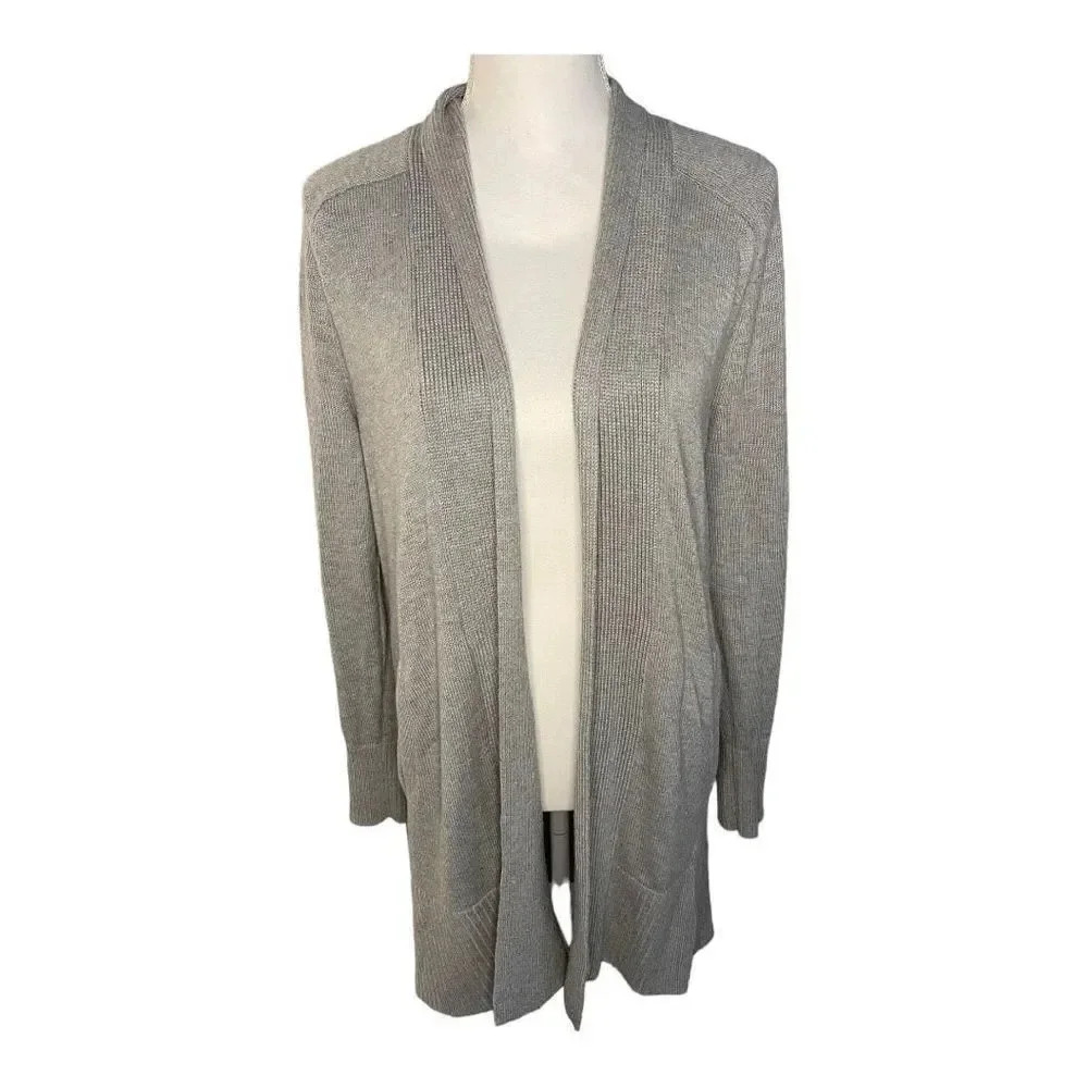Banana‎ Republic Women’s XS Gray Pocketed Open Front Long Cardigan